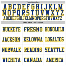 Load image into Gallery viewer, Custom White Royal-Gold Mesh Authentic Throwback Football Jersey
