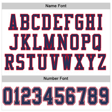 Load image into Gallery viewer, Custom White Navy-Red Mesh Authentic Throwback Football Jersey
