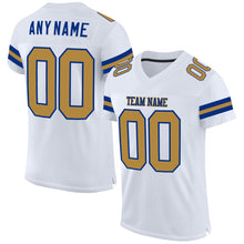 Load image into Gallery viewer, Custom White Old Gold-Royal Mesh Authentic Football Jersey
