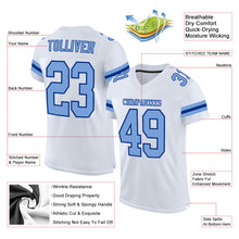 Load image into Gallery viewer, Custom White Light Blue-Royal Mesh Authentic Football Jersey
