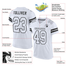 Load image into Gallery viewer, Custom White White-Black Mesh Authentic Football Jersey
