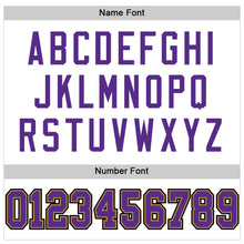 Load image into Gallery viewer, Custom White Purple-Old Gold Mesh Authentic Football Jersey
