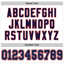 Load image into Gallery viewer, Custom White Navy-Red Mesh Authentic Football Jersey
