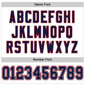 Custom White Navy-Red Mesh Authentic Football Jersey