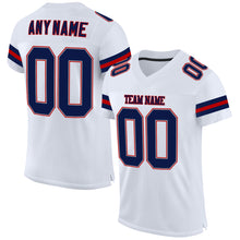 Load image into Gallery viewer, Custom White Navy-Red Mesh Authentic Football Jersey
