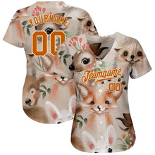 Load image into Gallery viewer, Custom White Texas Orange-Cream 3D Pattern Design Foxes Authentic Baseball Jersey
