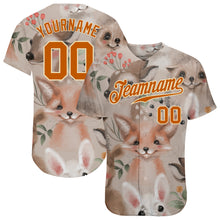 Load image into Gallery viewer, Custom White Texas Orange-Cream 3D Pattern Design Foxes Authentic Baseball Jersey
