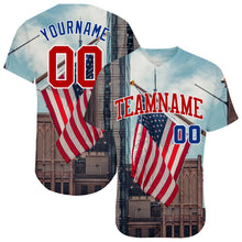 Load image into Gallery viewer, Custom White Red-Royal 3D American Flag Fashion Authentic Baseball Jersey
