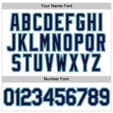 Load image into Gallery viewer, Custom White Navy-Teal Authentic Sleeveless Baseball Jersey
