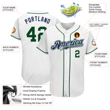 Load image into Gallery viewer, Custom White Green-Navy Authentic Baseball Jersey
