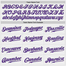 Load image into Gallery viewer, Custom White Purple-Gray Authentic Baseball Jersey
