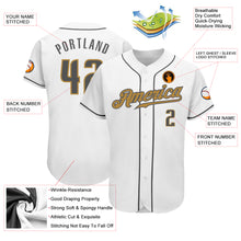 Load image into Gallery viewer, Custom White Steel Gray-Old Gold Authentic Baseball Jersey
