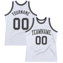Load image into Gallery viewer, Custom White Steel Gray-Silver Authentic Throwback Basketball Jersey
