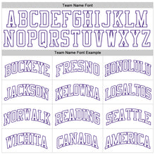 Load image into Gallery viewer, Custom White White-Purple Authentic Throwback Basketball Jersey

