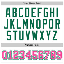 Load image into Gallery viewer, Custom White Pink-Kelly Green Authentic Throwback Basketball Jersey
