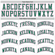 Load image into Gallery viewer, Custom White Pink-Kelly Green Authentic Throwback Basketball Jersey
