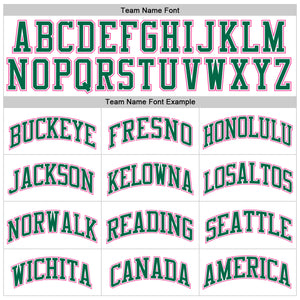 Custom White Pink-Kelly Green Authentic Throwback Basketball Jersey
