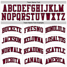 Load image into Gallery viewer, Custom White Maroon-Black Authentic Throwback Basketball Jersey
