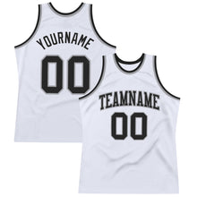 Load image into Gallery viewer, Custom White Black-Gray Authentic Throwback Basketball Jersey
