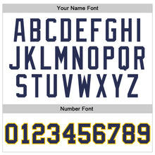 Load image into Gallery viewer, Custom White Navy-Gold Authentic Throwback Basketball Jersey
