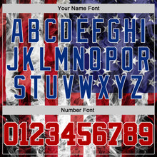 Load image into Gallery viewer, Custom White Red-Royal 3D American Flag Authentic Baseball Jersey
