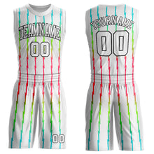 Load image into Gallery viewer, Custom White White-Red Round Neck Sublimation Basketball Suit Jersey
