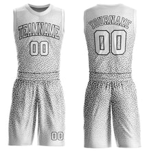 Load image into Gallery viewer, Custom White White-Black Round Neck Sublimation Basketball Suit Jersey
