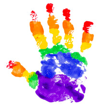 Load image into Gallery viewer, Custom White Gold-Purple Rainbow Colored Hand For Pride LGBT Performance T-Shirt
