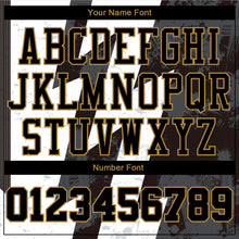Load image into Gallery viewer, Custom White Black-Old Gold Round Neck Sublimation Basketball Suit Jersey
