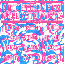 Load image into Gallery viewer, Custom White Pink-Light Blue Music Festival Round Neck Sublimation Basketball Suit Jersey
