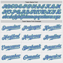 Load image into Gallery viewer, Custom White Blue-Kelly Green Authentic Baseball Jersey

