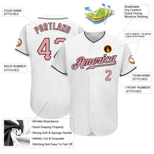 Load image into Gallery viewer, Custom White Medium Pink-Black Authentic Baseball Jersey
