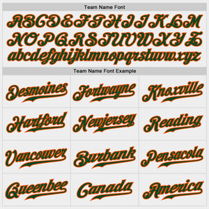 Custom White Green-Orange Authentic Baseball Jersey