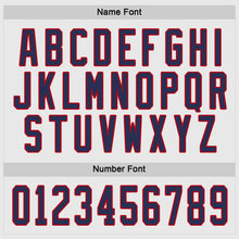 Load image into Gallery viewer, Custom White Navy-Red Hockey Jersey

