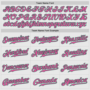 Custom White Kelly Green Pinstripe Pink-Kelly Green Authentic Baseball Jersey