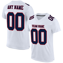 Load image into Gallery viewer, Custom White Navy-Red Mesh Authentic Football Jersey
