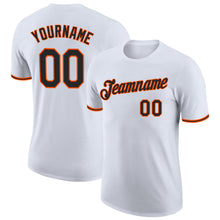 Load image into Gallery viewer, Custom White Black-Orange Performance T-Shirt
