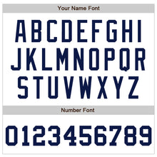 Load image into Gallery viewer, Custom White Navy Pinstripe Navy Authentic Baseball Jersey
