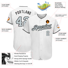 Load image into Gallery viewer, Custom White Silver-Black Authentic Baseball Jersey
