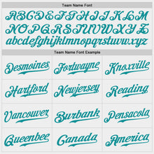 Load image into Gallery viewer, Custom White Teal Authentic Baseball Jersey

