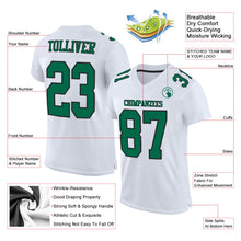 Load image into Gallery viewer, Custom White Kelly Green-Black Mesh Authentic Football Jersey
