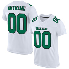 Load image into Gallery viewer, Custom White Kelly Green-Black Mesh Authentic Football Jersey
