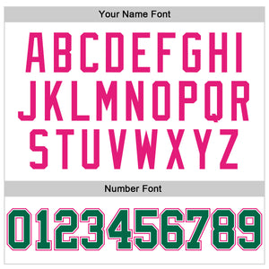 Custom White Kelly Green-Hot Pink Authentic Throwback Basketball Jersey