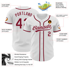 Load image into Gallery viewer, Custom White Crimson-Gray Authentic Baseball Jersey
