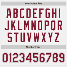 Load image into Gallery viewer, Custom White Crimson-Gray Authentic Baseball Jersey
