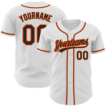 Load image into Gallery viewer, Custom White Black-Orange Authentic Baseball Jersey

