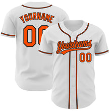 Load image into Gallery viewer, Custom White Orange-Black Authentic Baseball Jersey
