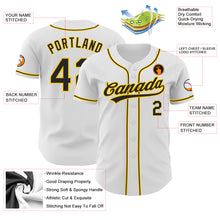 Load image into Gallery viewer, Custom White Black-Gold Authentic Baseball Jersey
