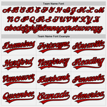 Load image into Gallery viewer, Custom White Black Pinstripe Red Authentic Baseball Jersey
