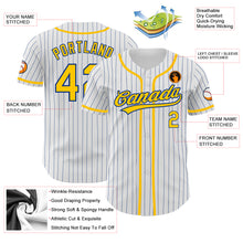 Load image into Gallery viewer, Custom White Royal Pinstripe Gold Authentic Baseball Jersey
